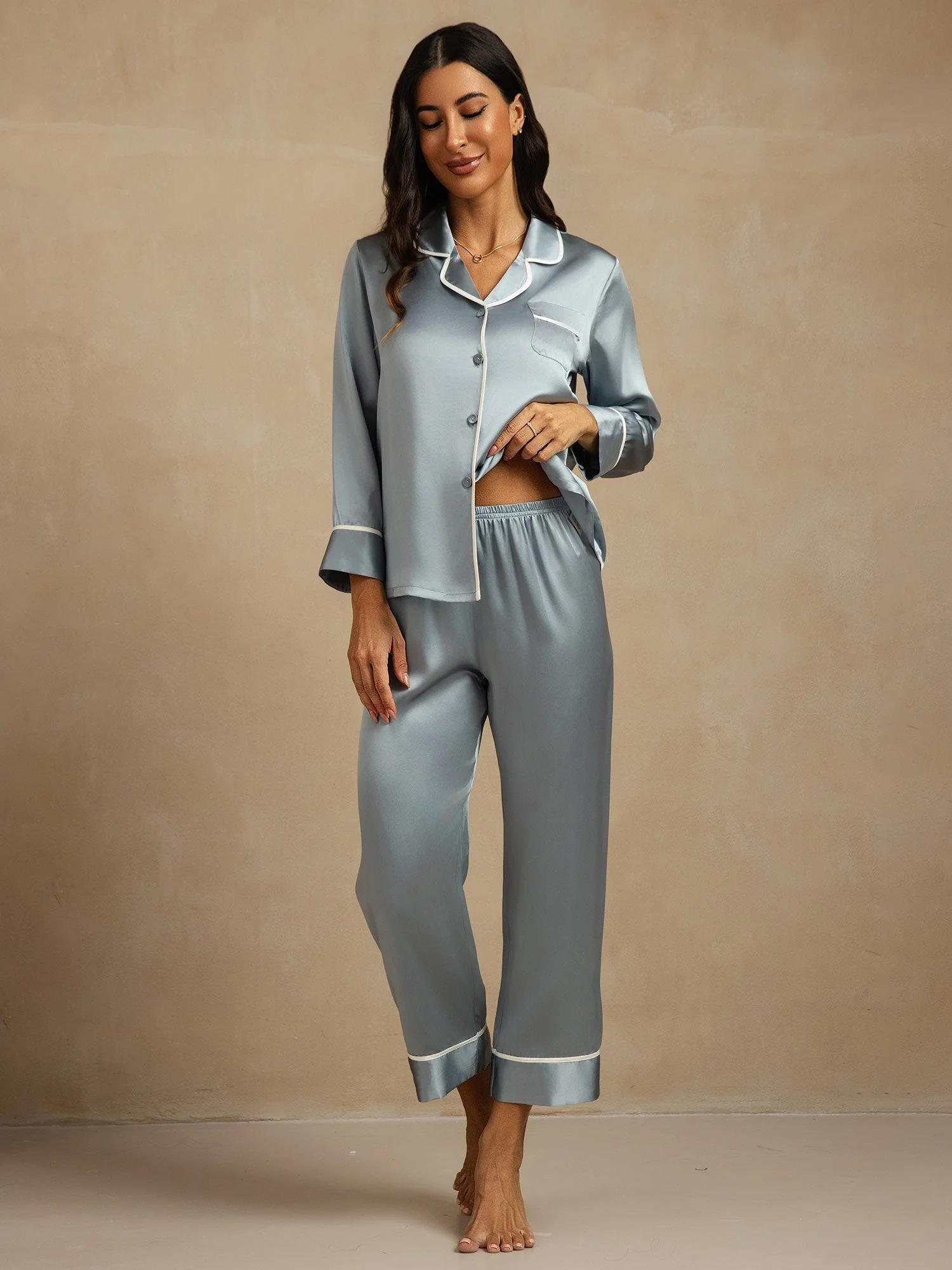 Conjunto de Pijama Clásico de Seda de Morera 100% - Image 10