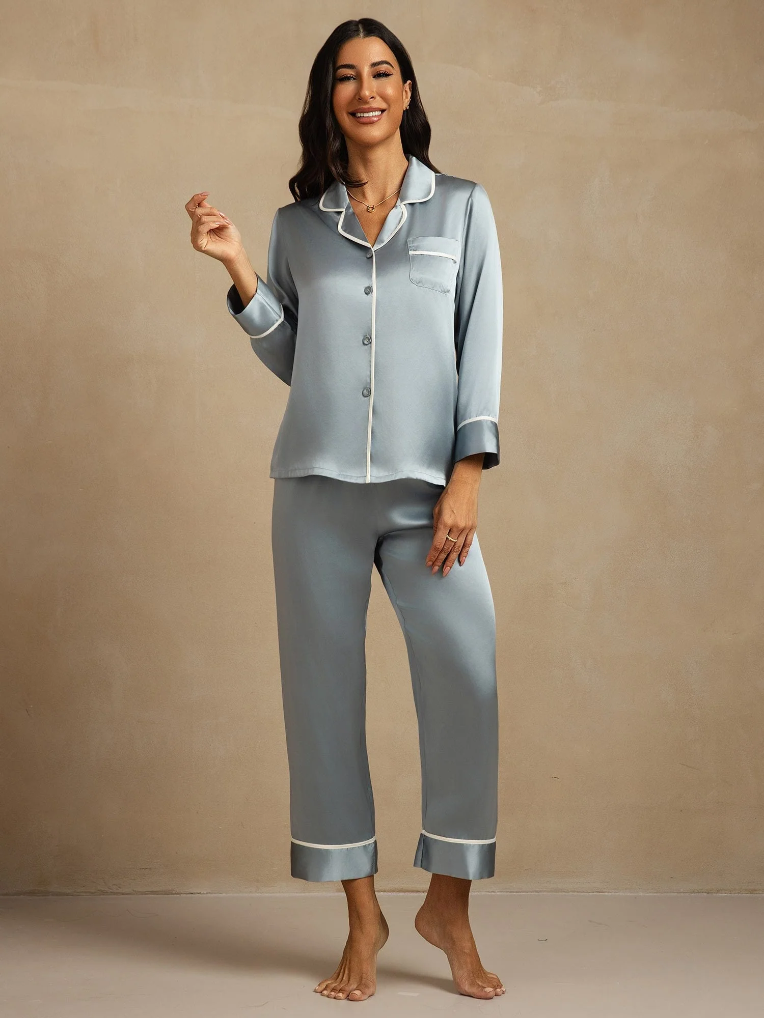 Conjunto de Pijama Clásico de Seda de Morera 100% - Image 16