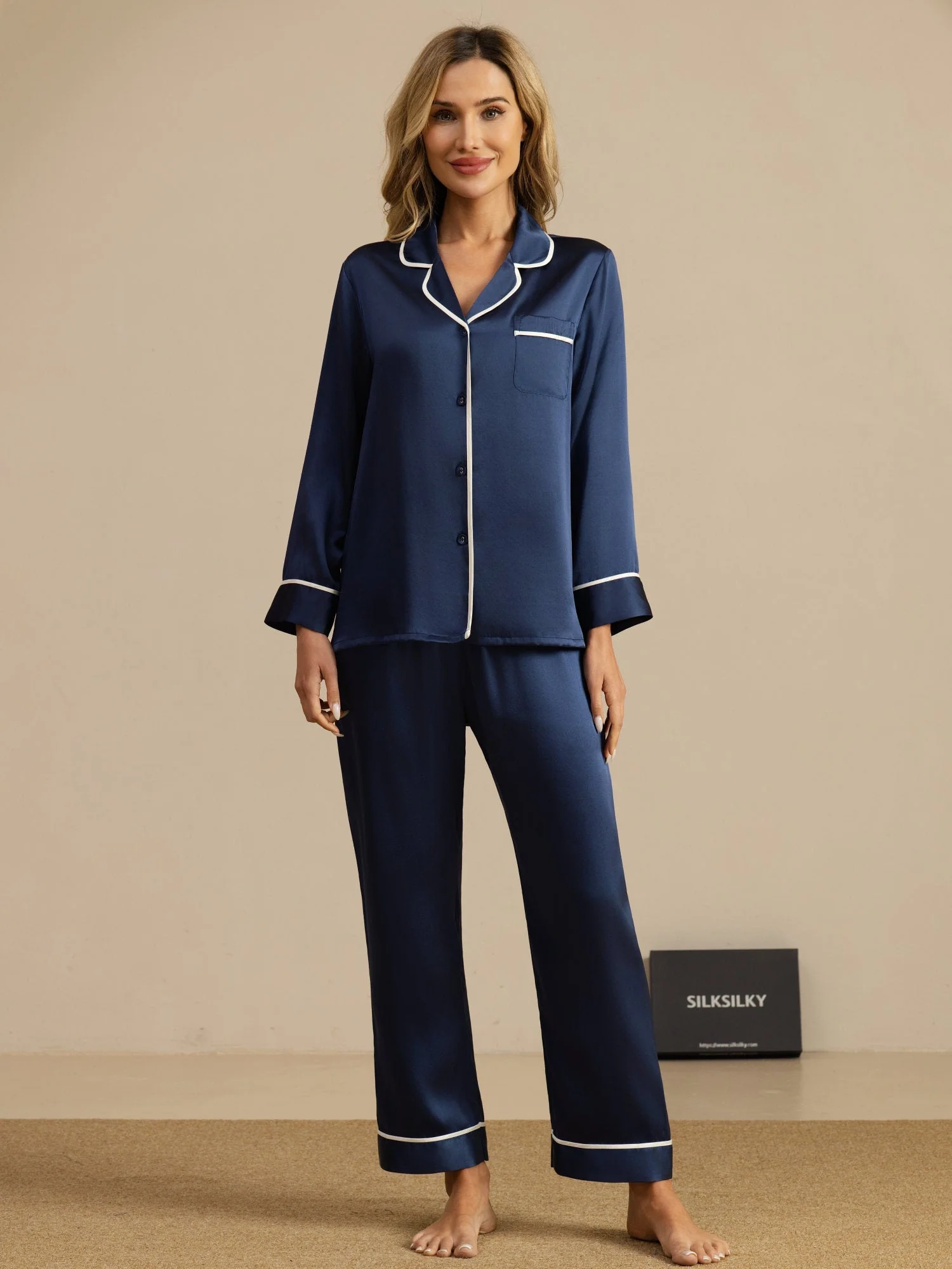 Conjunto de Pijama Clásico de Seda de Morera 100% - Image 35