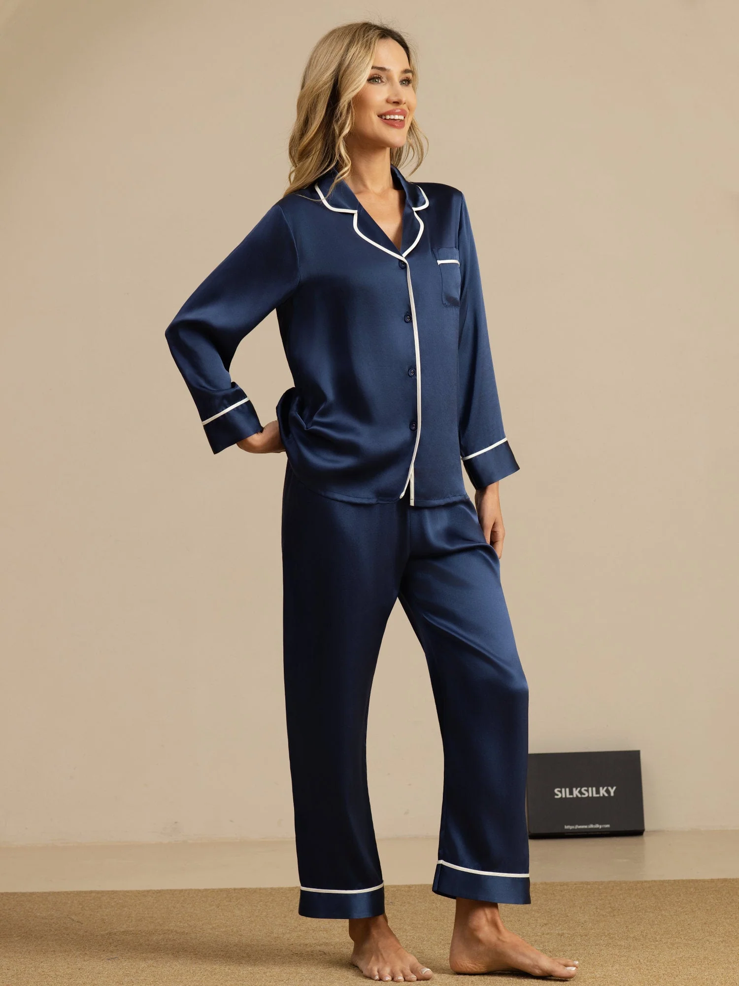 Conjunto de Pijama Clásico de Seda de Morera 100% - Image 41