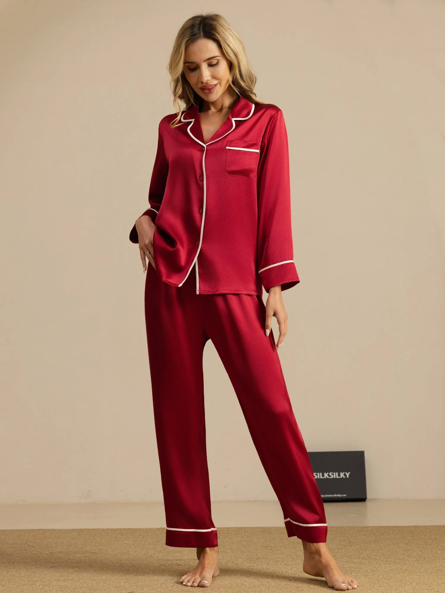Conjunto de Pijama Clásico de Seda de Morera 100% - Image 47