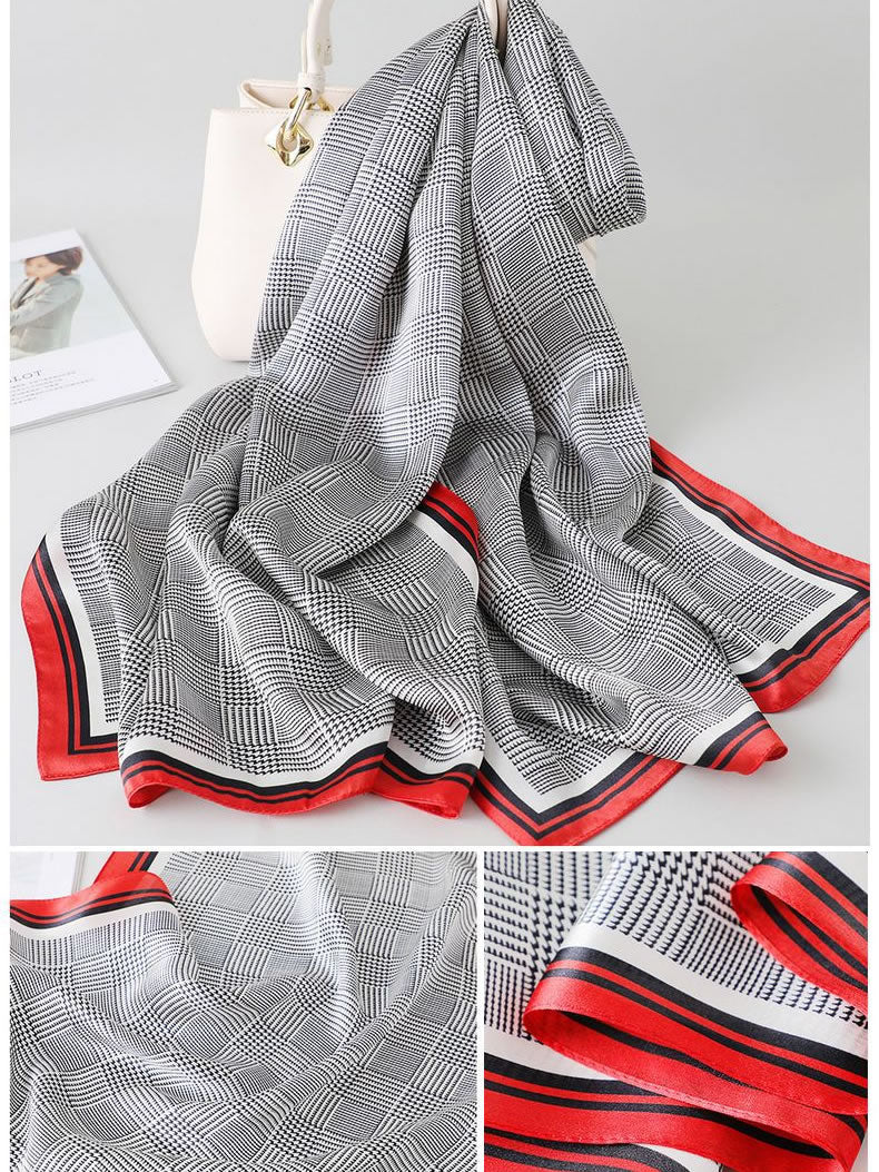 Pañuelo Rectangular Largo Estampado 100% Seda Morera 170x53cm - Image 9