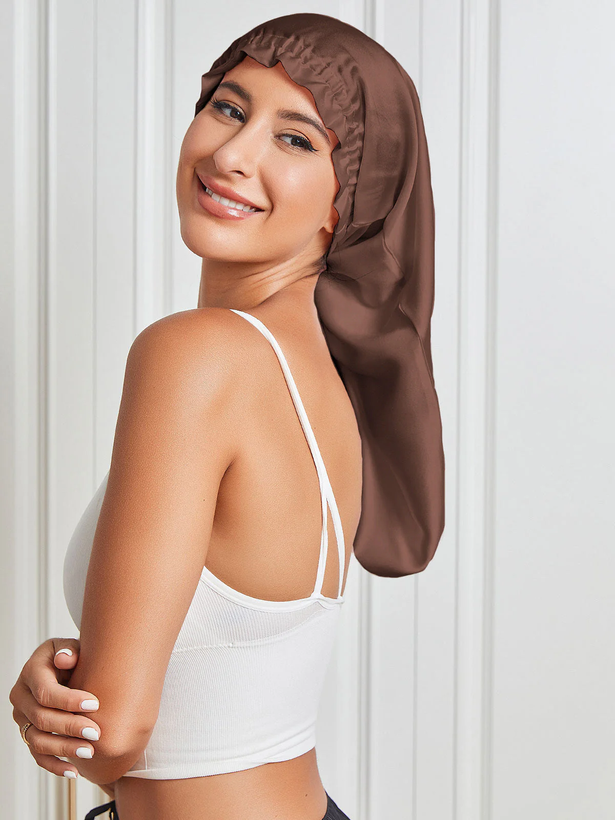 Gorro Elegante Largo De Pura Seda - Image 22