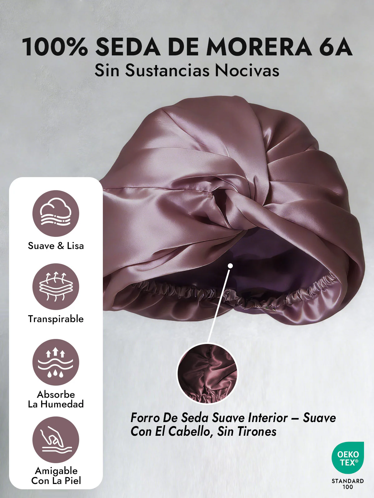 Gorro De Pura Seda Con Nudo Frontal - Image 11