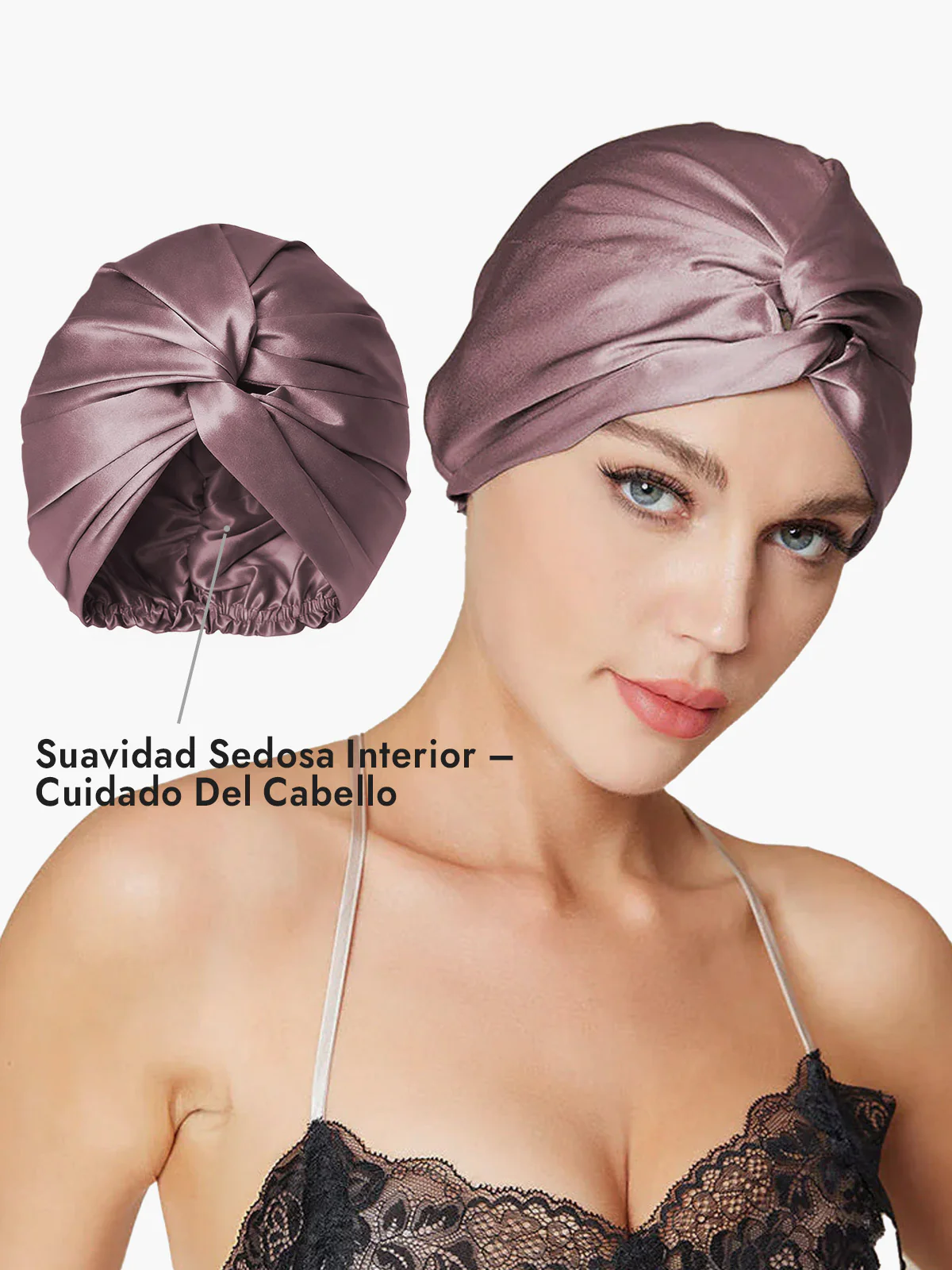 Gorro De Pura Seda Con Nudo Frontal - Image 12