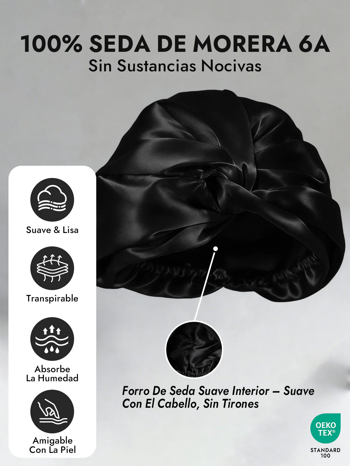 Gorro De Pura Seda Con Nudo Frontal - Image 19