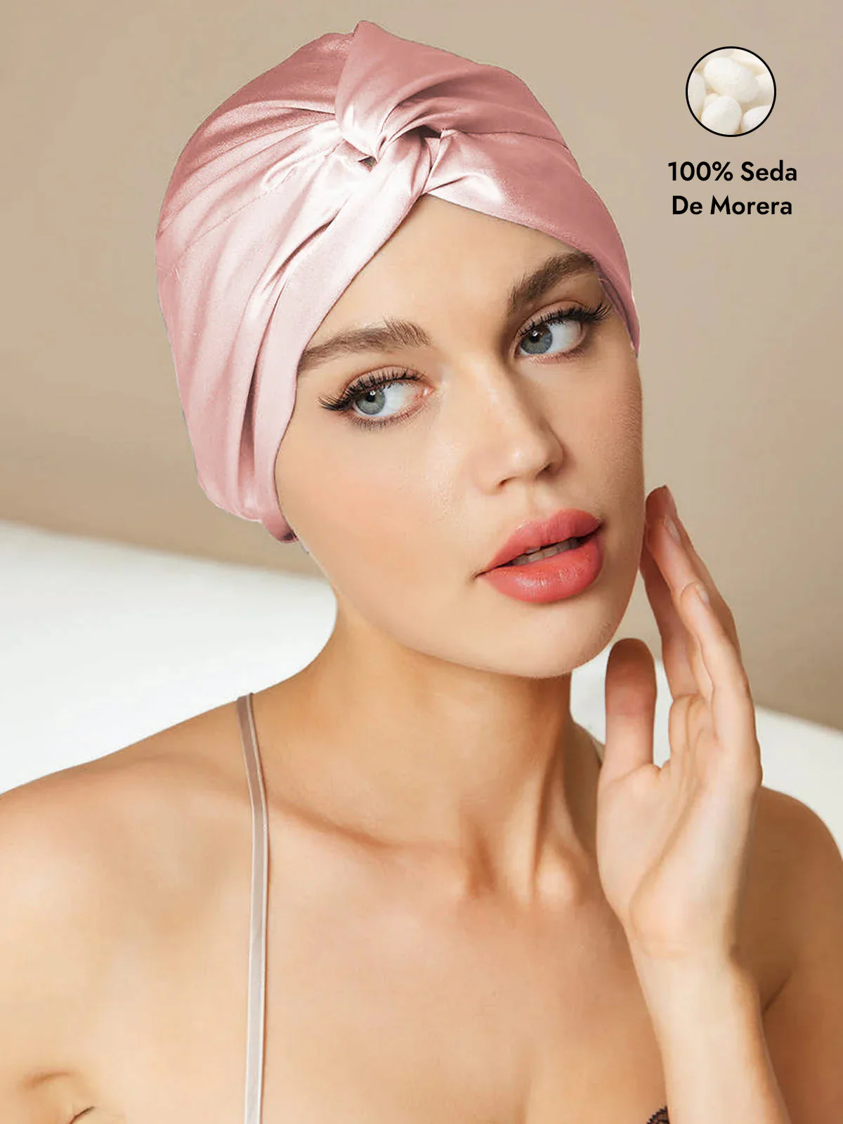 Gorro De Pura Seda Con Nudo Frontal - Image 25