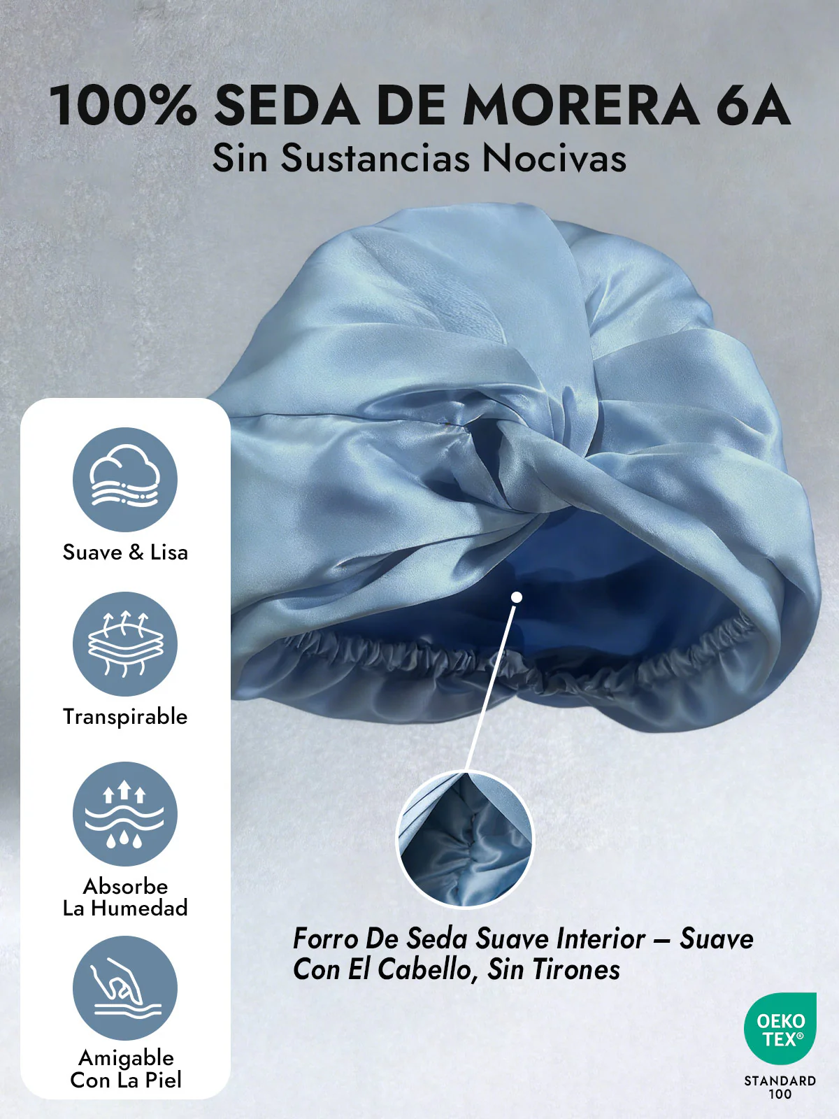 Gorro De Pura Seda Con Nudo Frontal - Image 3