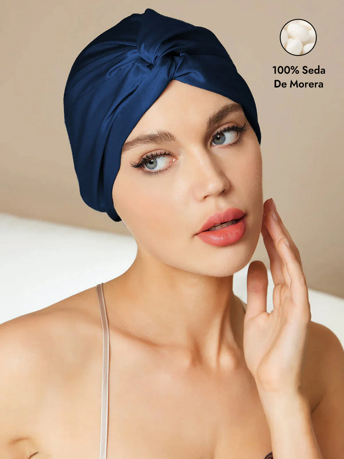 Gorro De Pura Seda Con Nudo Frontal - Image 33