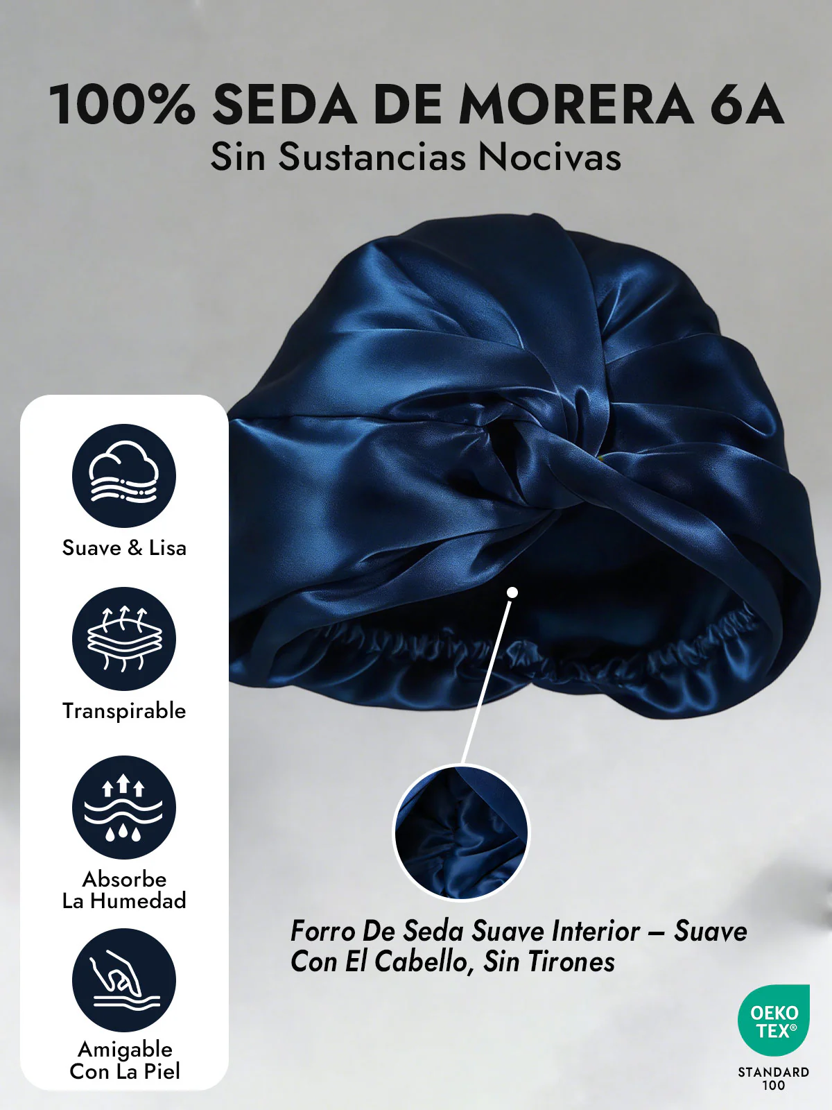 Gorro De Pura Seda Con Nudo Frontal - Image 35