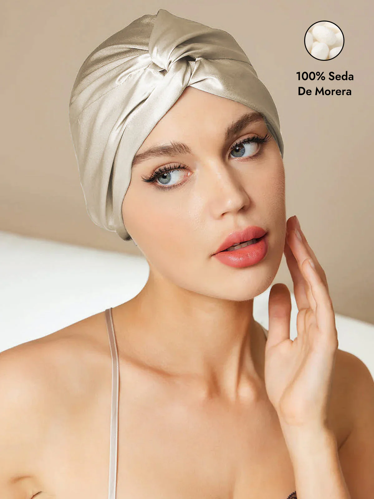 Gorro De Pura Seda Con Nudo Frontal - Image 41