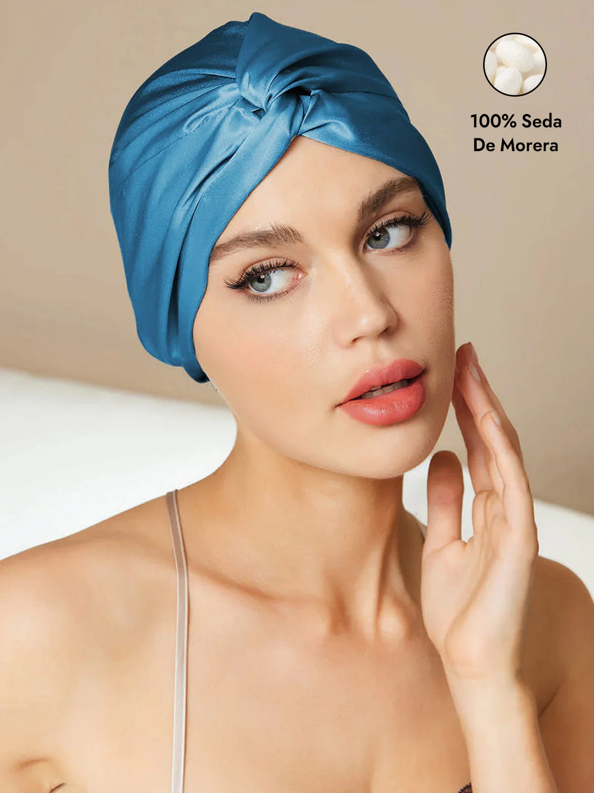 Gorro De Pura Seda Con Nudo Frontal - Image 49