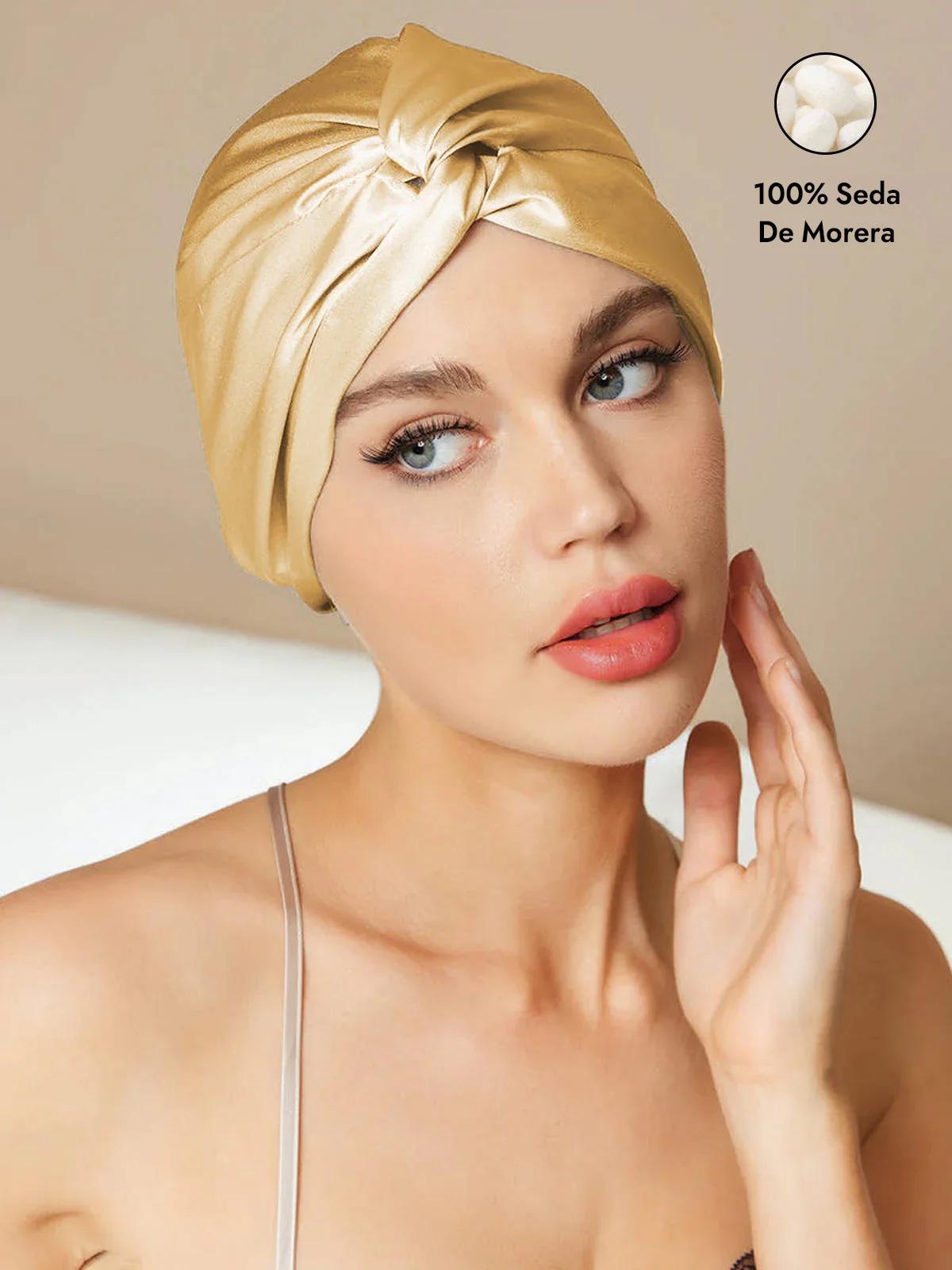 Gorro De Pura Seda Con Nudo Frontal - Image 57