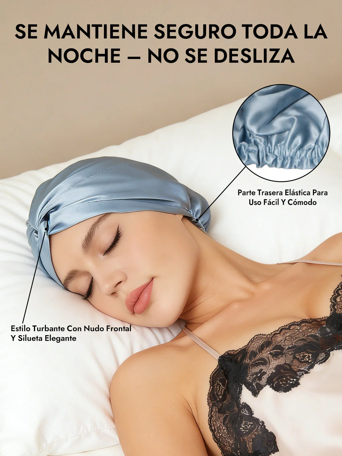 Gorro De Pura Seda Con Nudo Frontal - Image 6