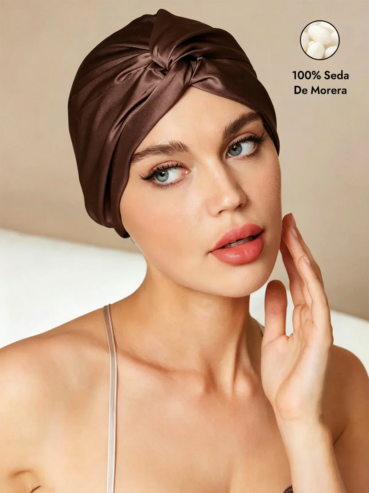 Gorro De Pura Seda Con Nudo Frontal - Image 65