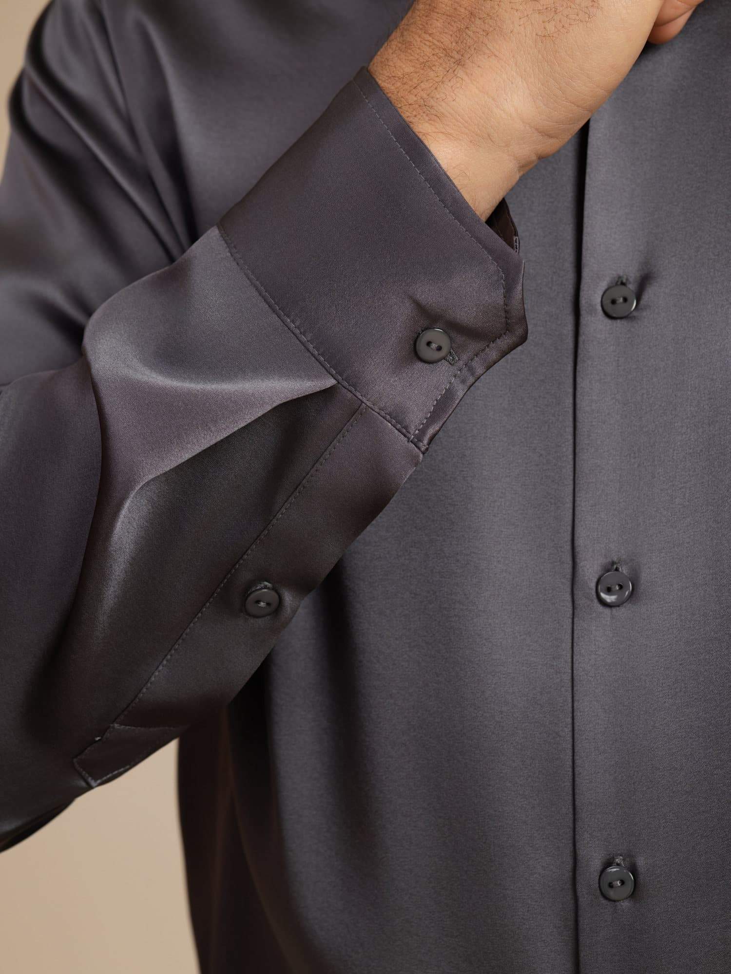 Camisa De Negocios Clásica Para Hombre De Manga Larga Con Cuello De Solapa En Seda 19Momme - Image 23