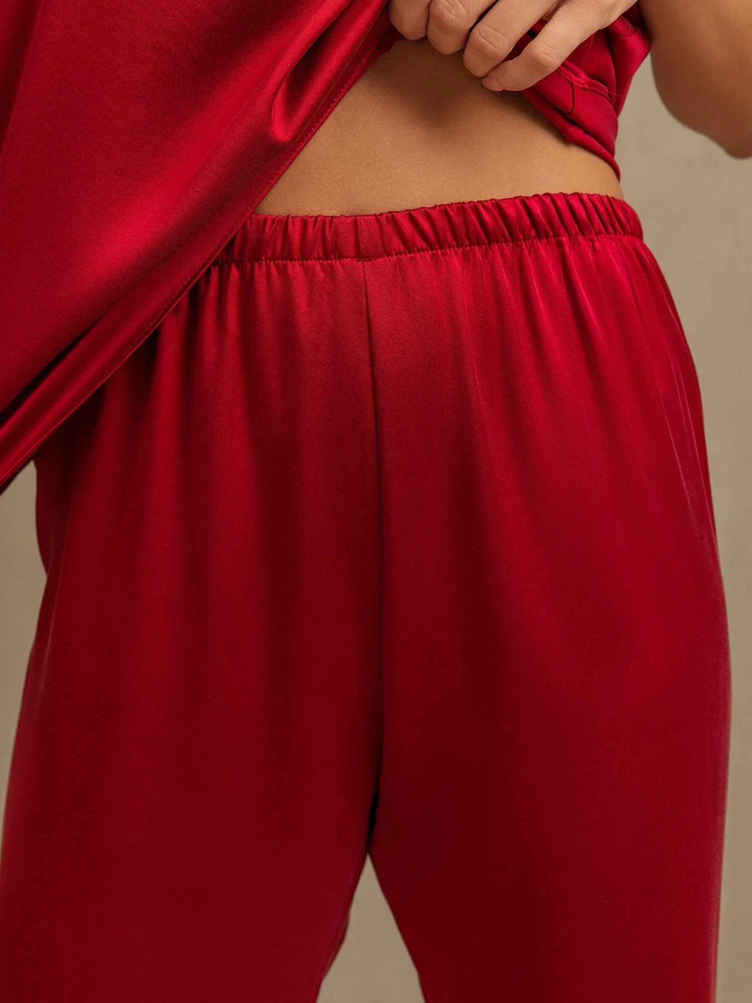 19Momme Top sin Mangas de Seda Lavable & Pantalones de Pierna Ancha Set - Image 18