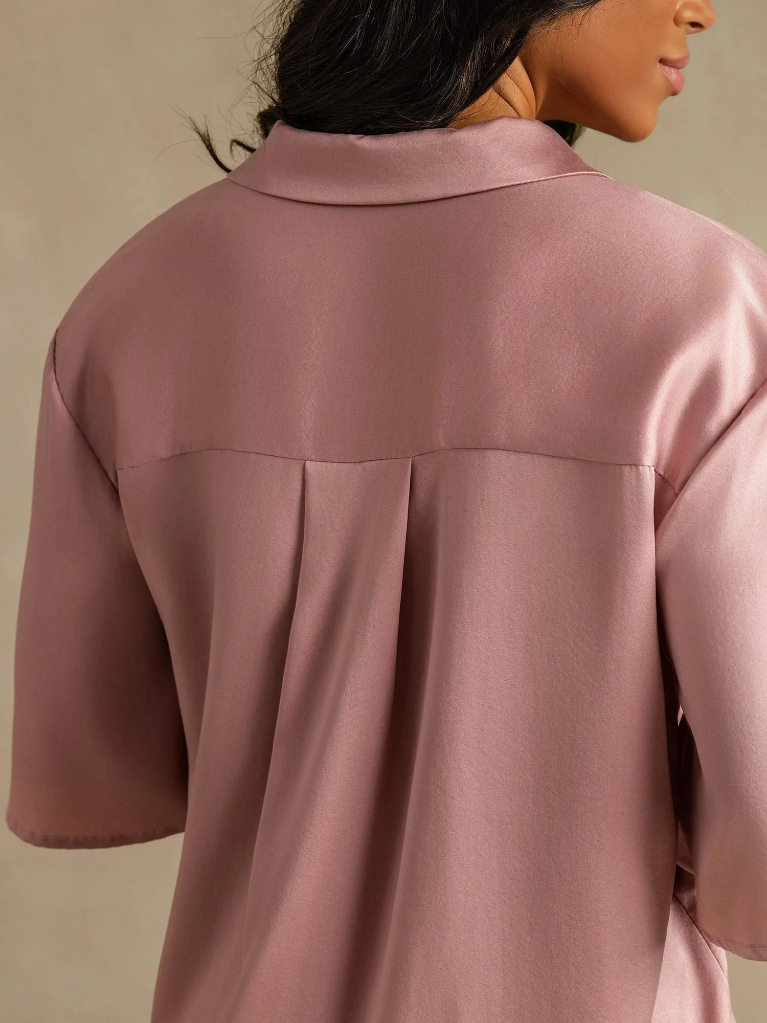Conjunto de Pijama de Seda Lavable para Mujer 19Momme con Cuello de Solapa y Bolsillos Laterales - Image 10