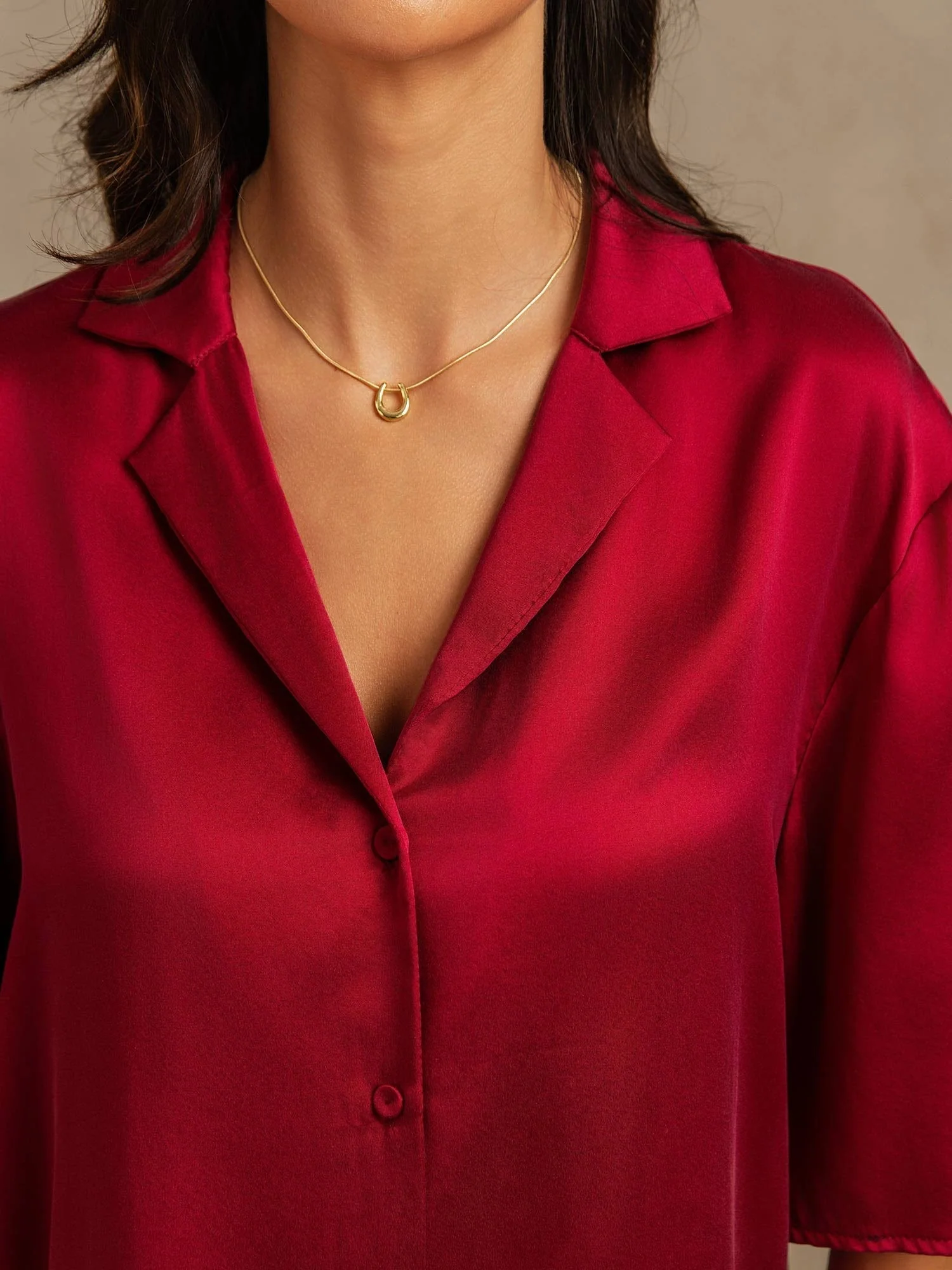Conjunto de Pijama de Seda Lavable para Mujer 19Momme con Cuello de Solapa y Bolsillos Laterales - Image 19