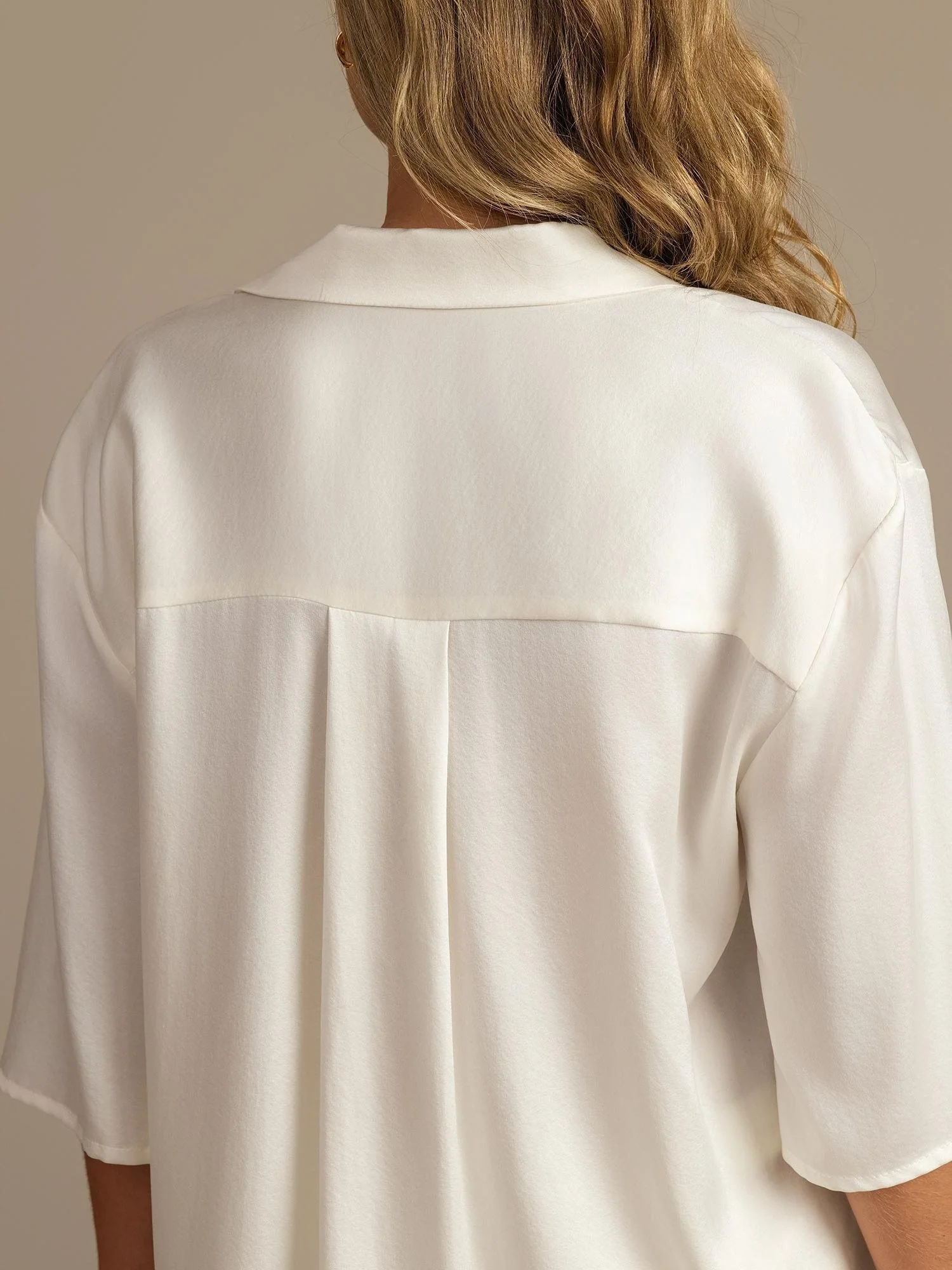 Conjunto de Pijama de Seda Lavable para Mujer 19Momme con Cuello de Solapa y Bolsillos Laterales - Image 4