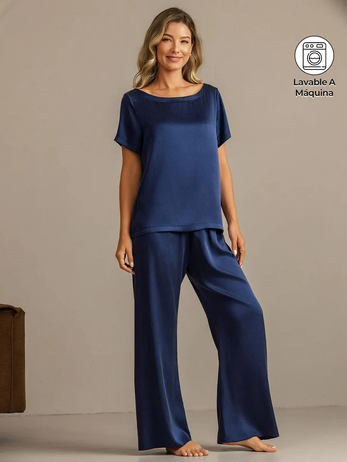 19 Momme Conjunto de Pijama de Seda Lavable de Manga Corta para Mujer - Image 9