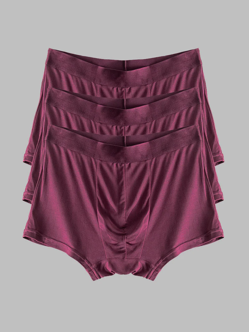 3 Piezas De Ropa Interior Tipo Bóxer De Seda Pura Para Hombre - Image 15