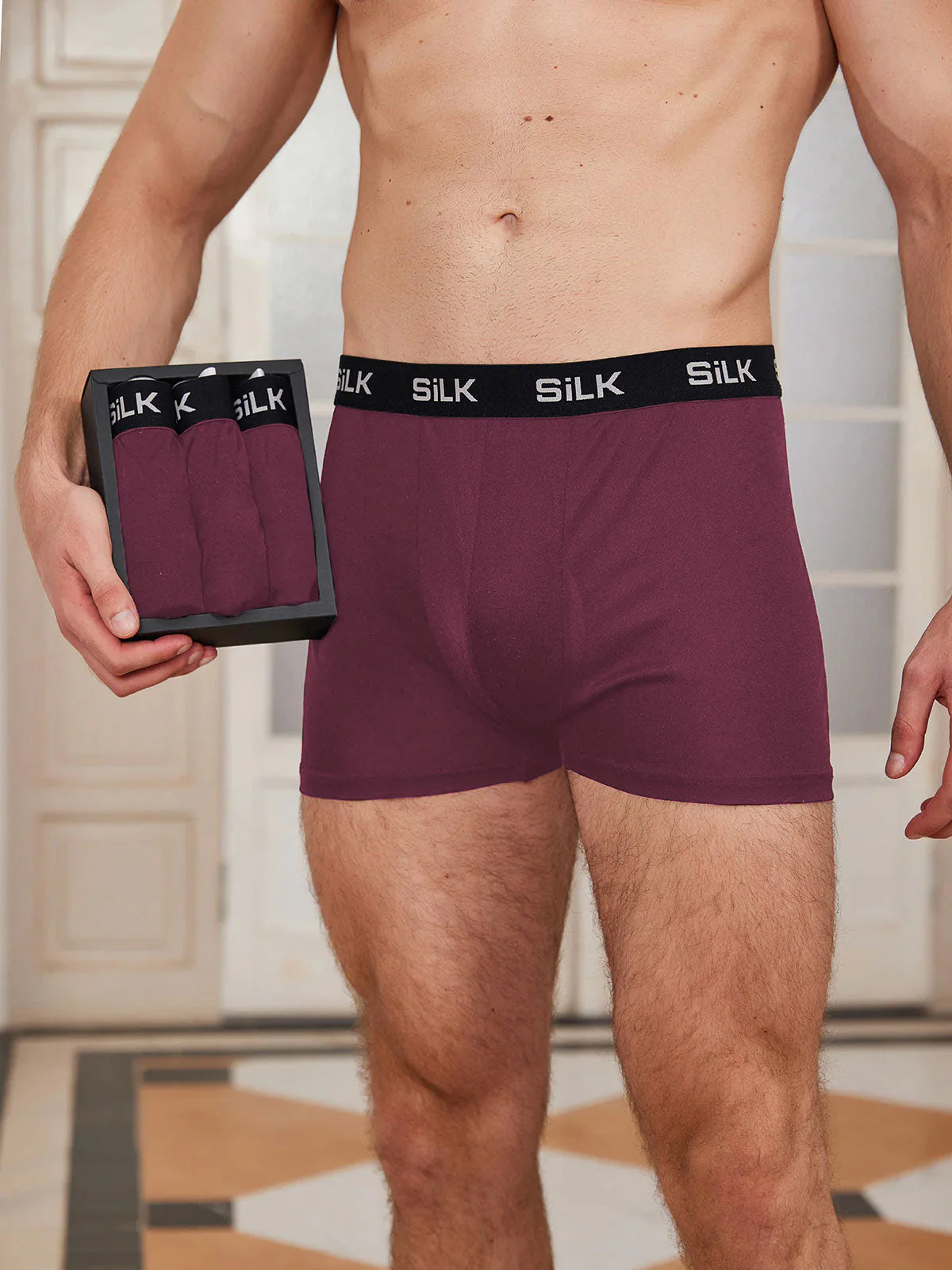 3 Piezas De Ropa Interior Tipo Bóxer De Seda Pura Ultrasuave Y Cómoda Para Hombre - Image 10