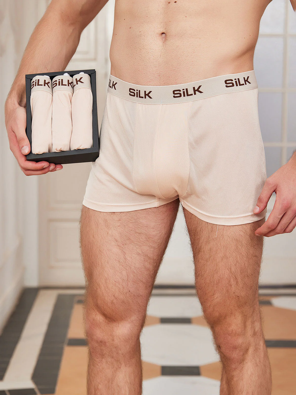 3 Piezas De Ropa Interior Tipo Bóxer De Seda Pura Ultrasuave Y Cómoda Para Hombre - Image 16
