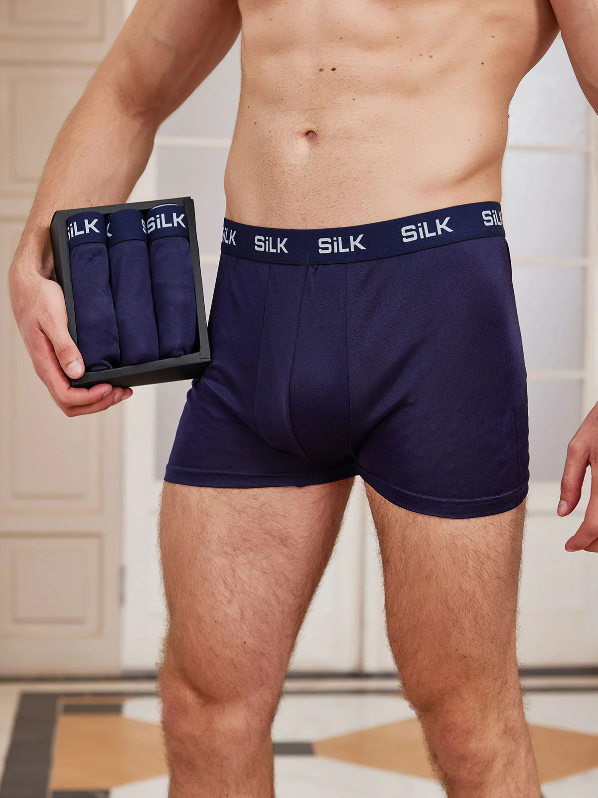 3 Piezas De Ropa Interior Tipo Bóxer De Seda Pura Ultrasuave Y Cómoda Para Hombre - Image 2