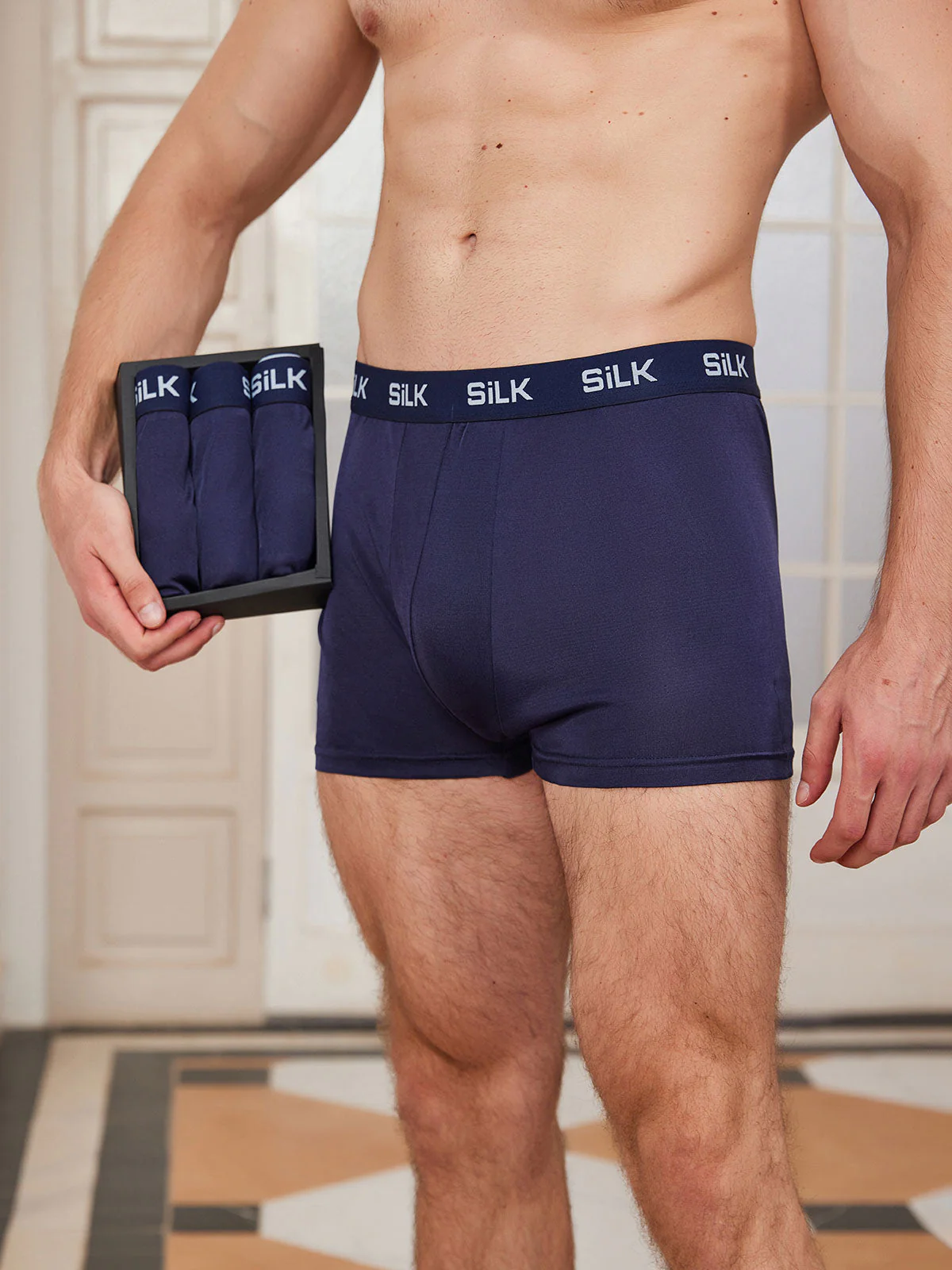 3 Piezas De Ropa Interior Tipo Bóxer De Seda Pura Ultrasuave Y Cómoda Para Hombre - Image 3
