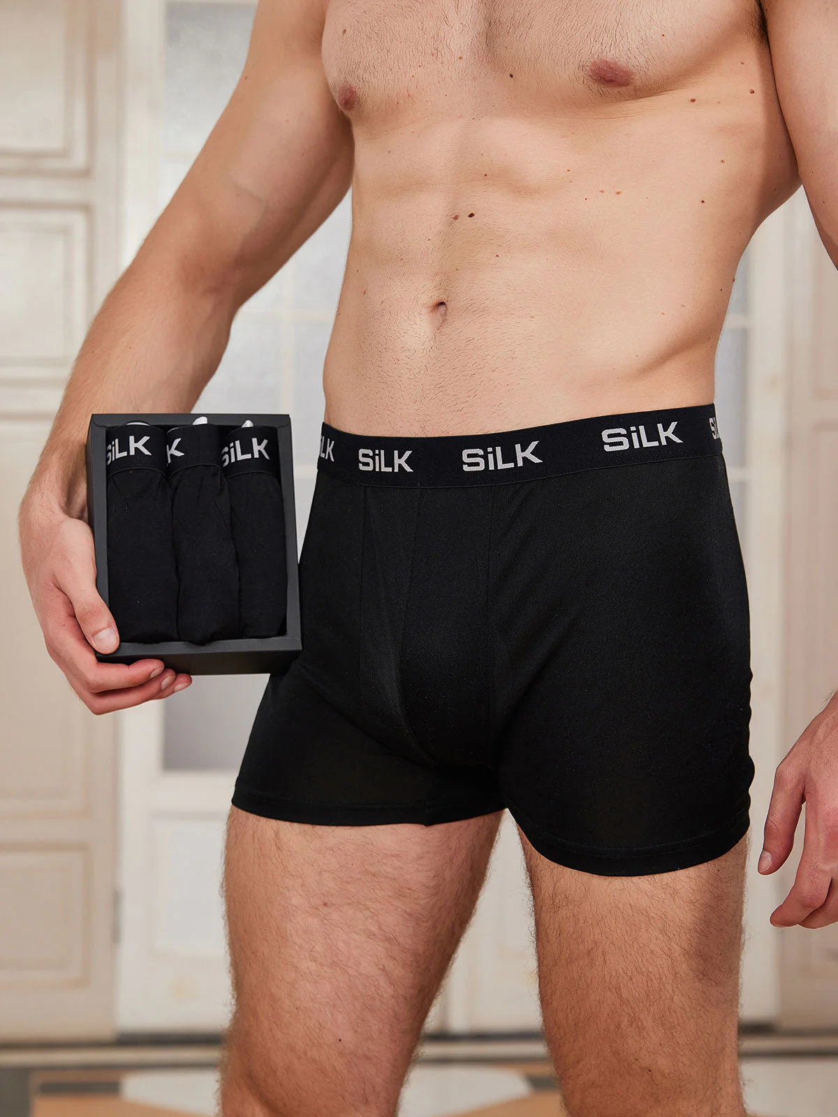 3 Piezas De Ropa Interior Tipo Bóxer De Seda Pura Ultrasuave Y Cómoda Para Hombre - Image 6