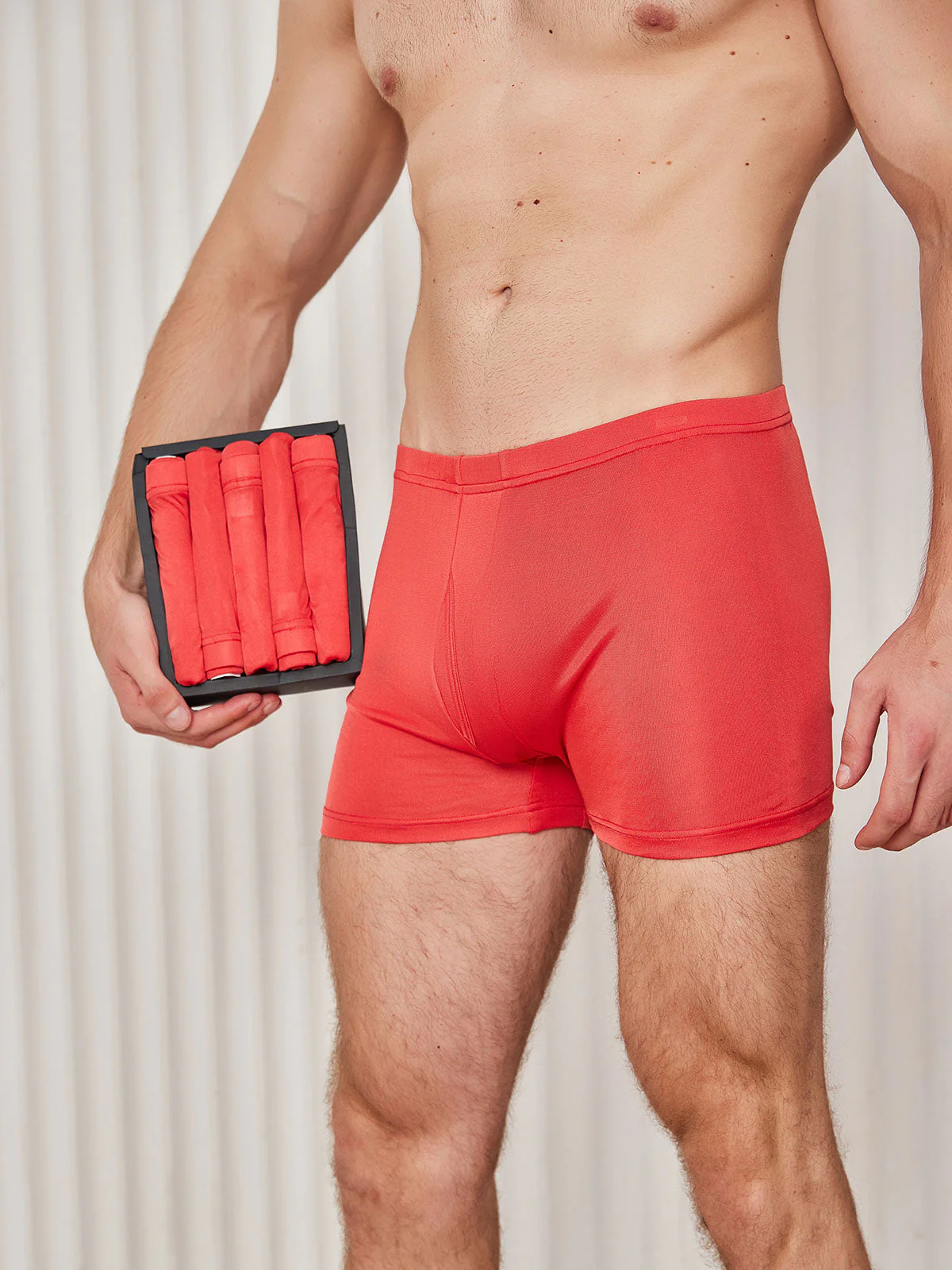 5 Piezas Bóxers de Hombre en Seda Pura con Bragueta - Image 11