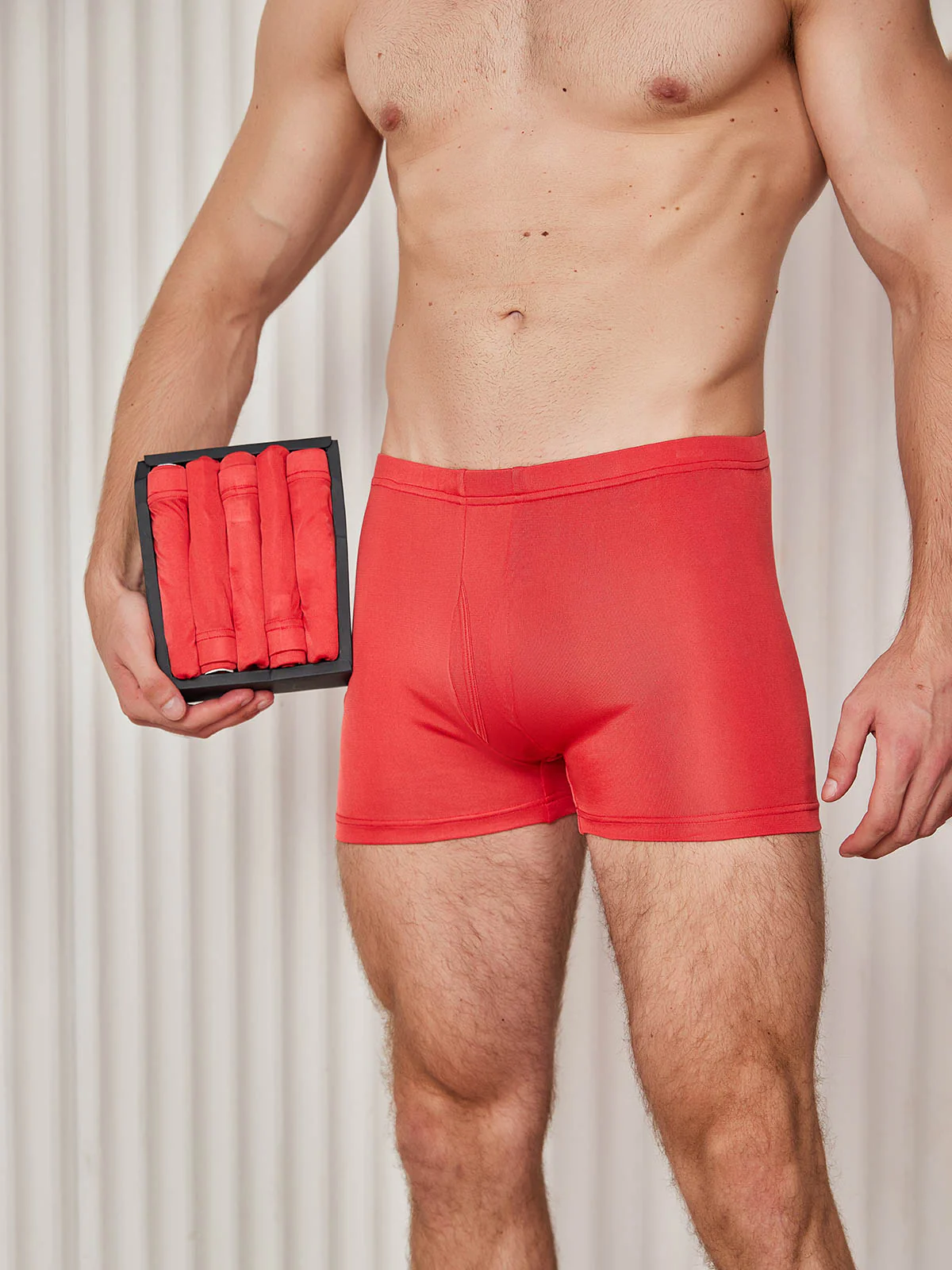 5 Piezas Bóxers de Hombre en Seda Pura con Bragueta - Image 13