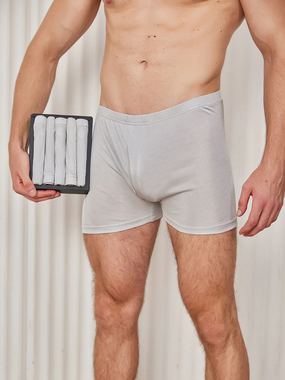 5 Piezas Bóxers de Hombre en Seda Pura con Bragueta - Image 15