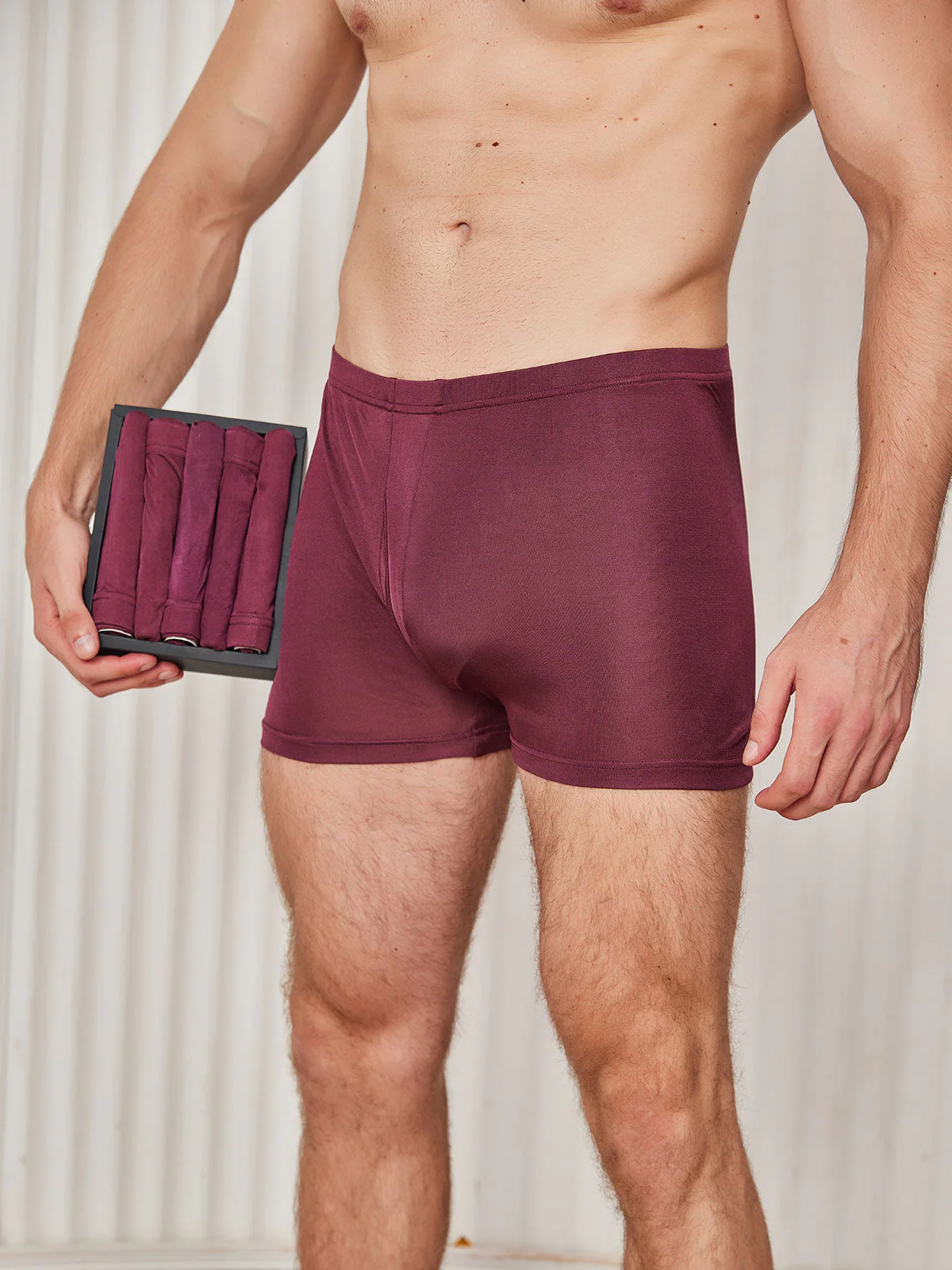 5 Piezas Bóxers de Hombre en Seda Pura con Bragueta - Image 18