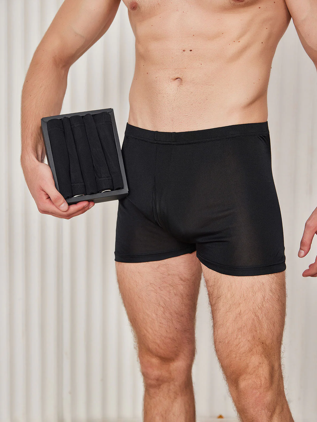 5 Piezas Bóxers de Hombre en Seda Pura con Bragueta - Image 5