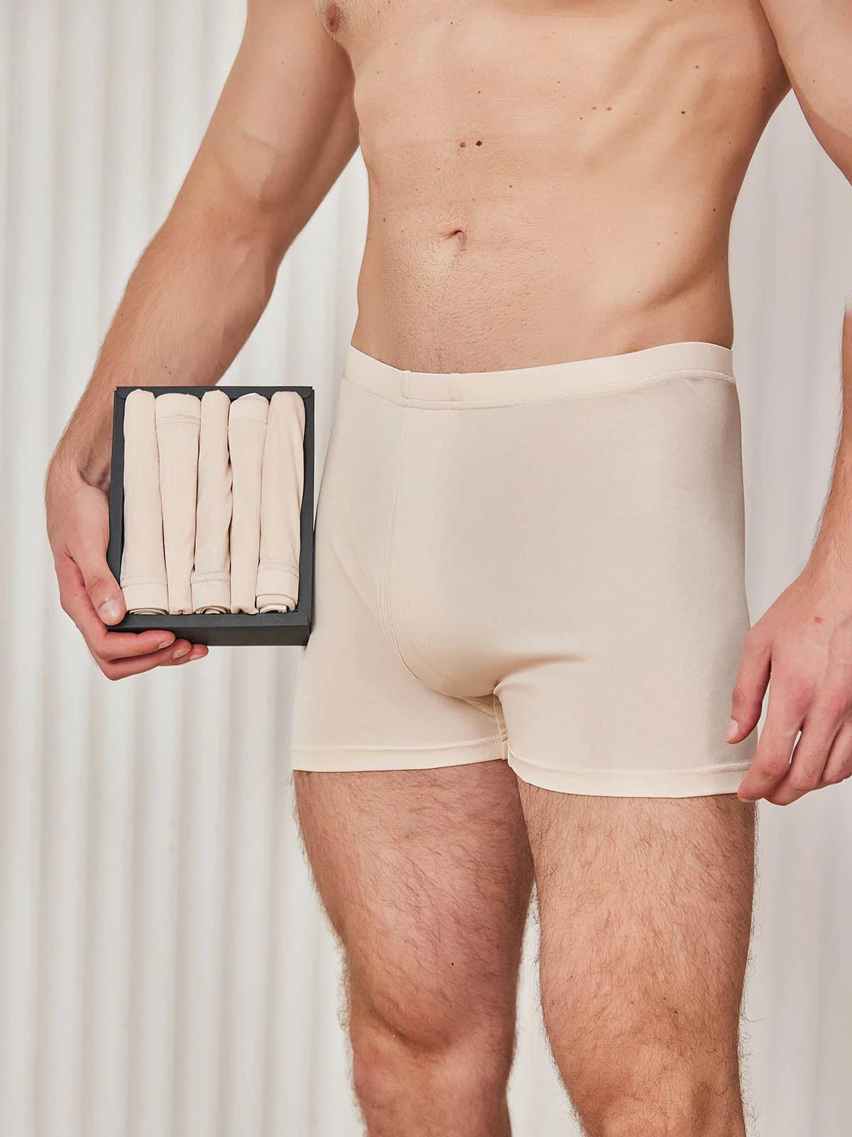 5 Piezas Bóxers de Hombre en Seda Pura con Bragueta - Image 7