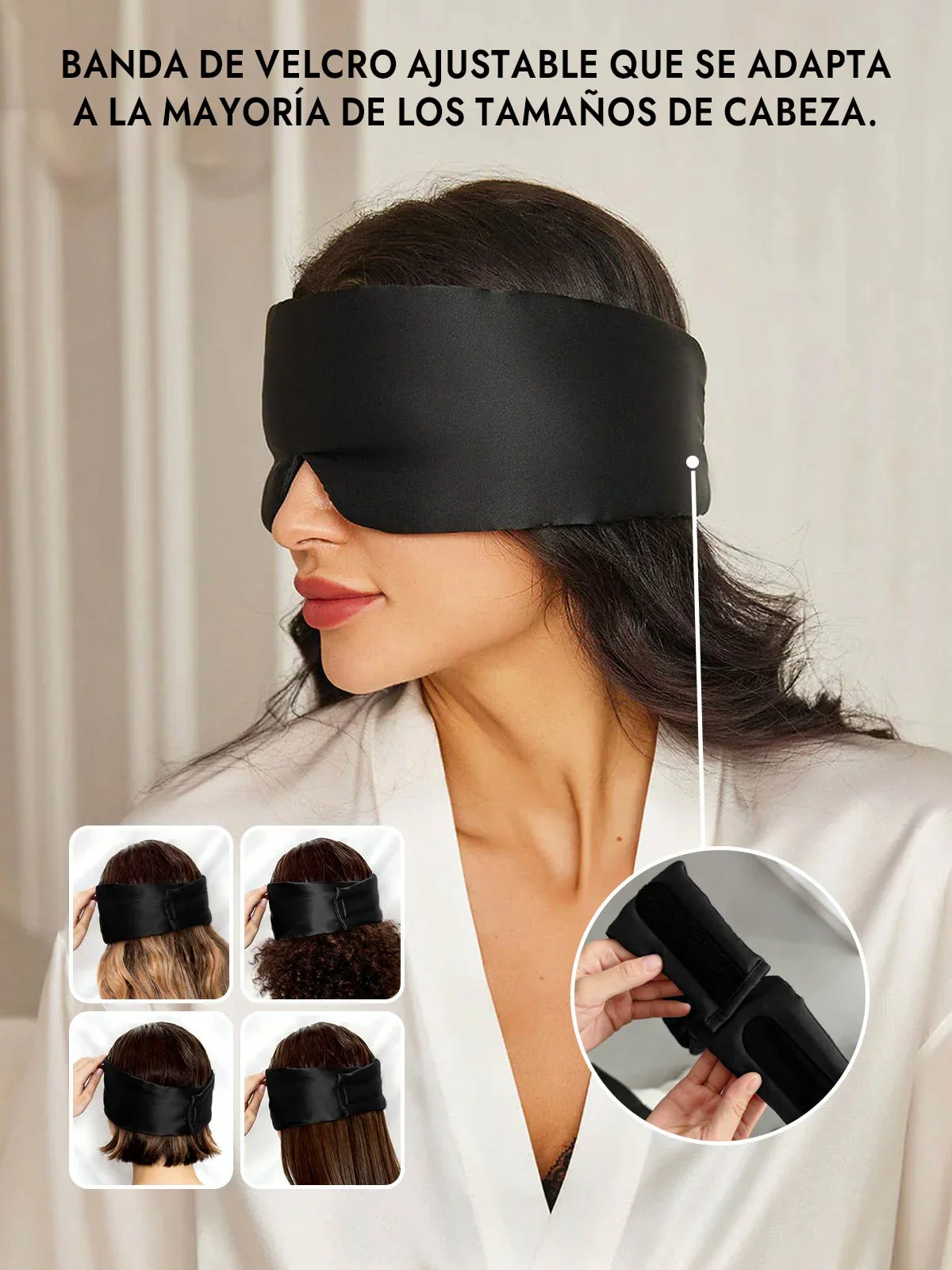 Elegante antifaz para dormir de seda de una pieza - Image 10