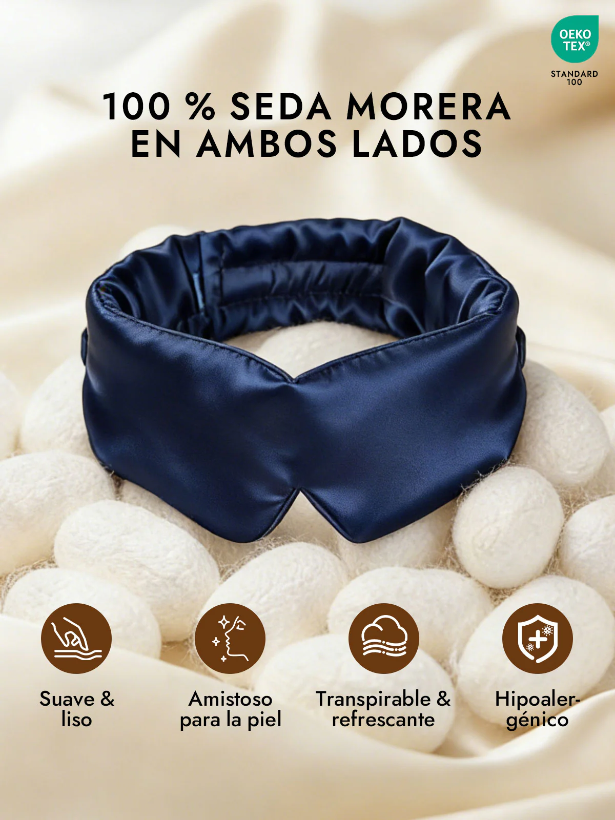 Elegante antifaz para dormir de seda de una pieza - Image 14