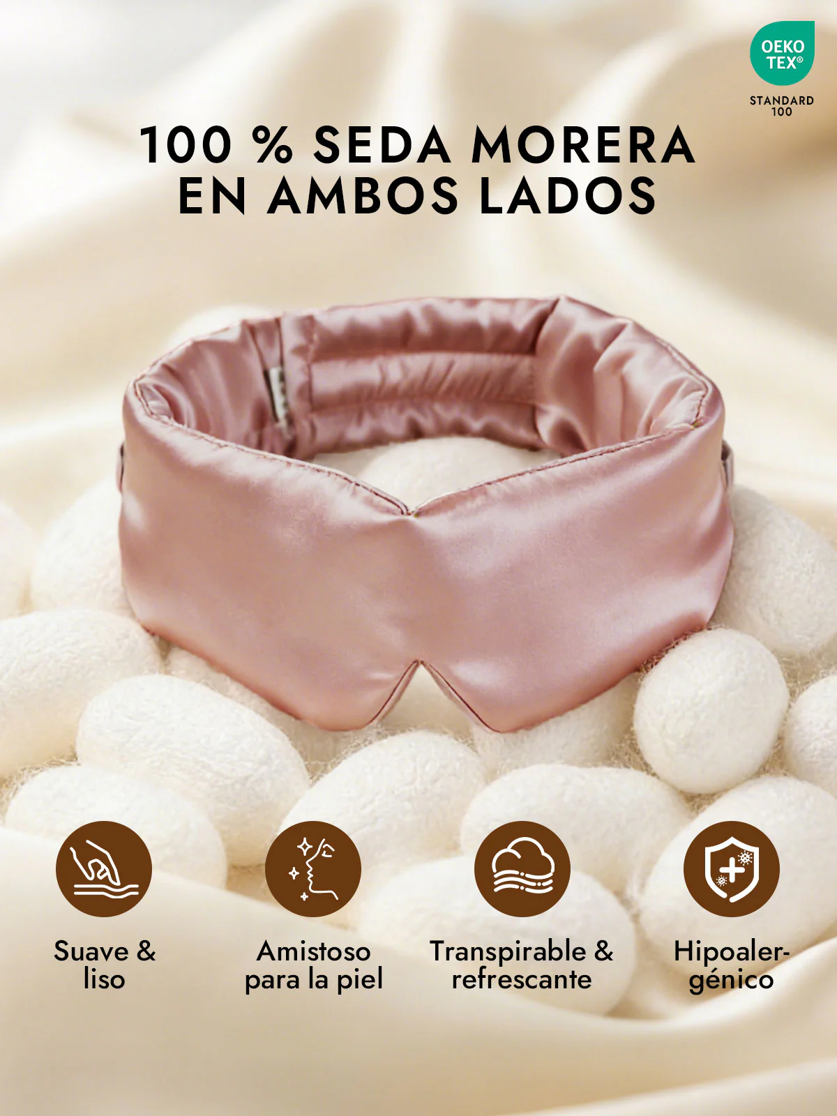 Elegante antifaz para dormir de seda de una pieza - Image 26