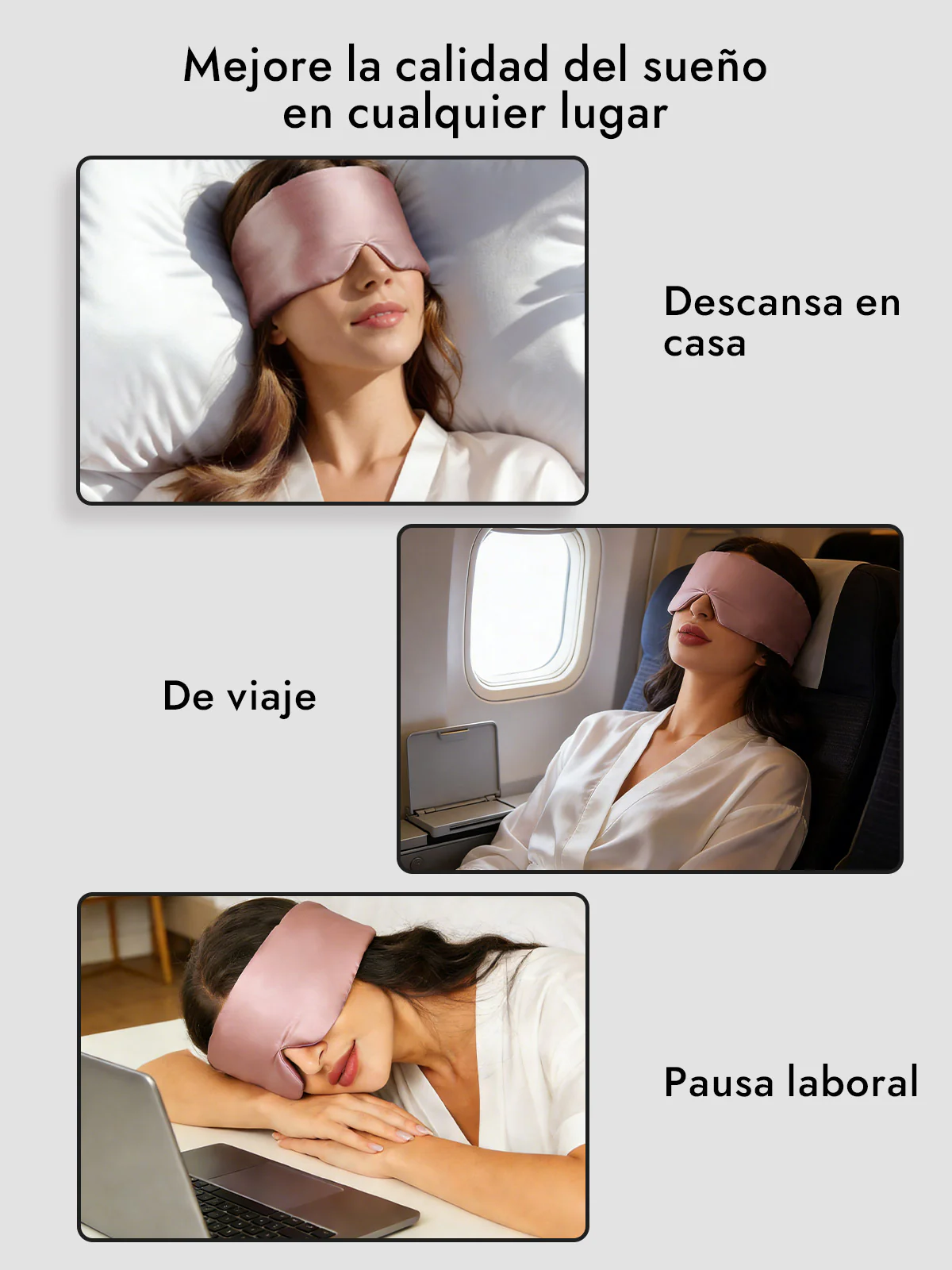 Elegante antifaz para dormir de seda de una pieza - Image 30