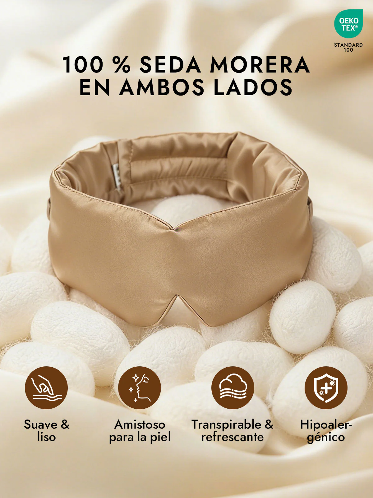 Elegante antifaz para dormir de seda de una pieza - Image 32