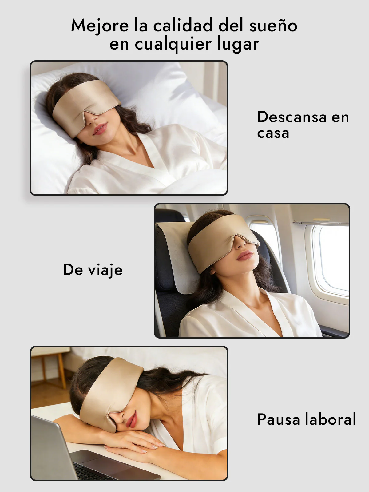 Elegante antifaz para dormir de seda de una pieza - Image 36