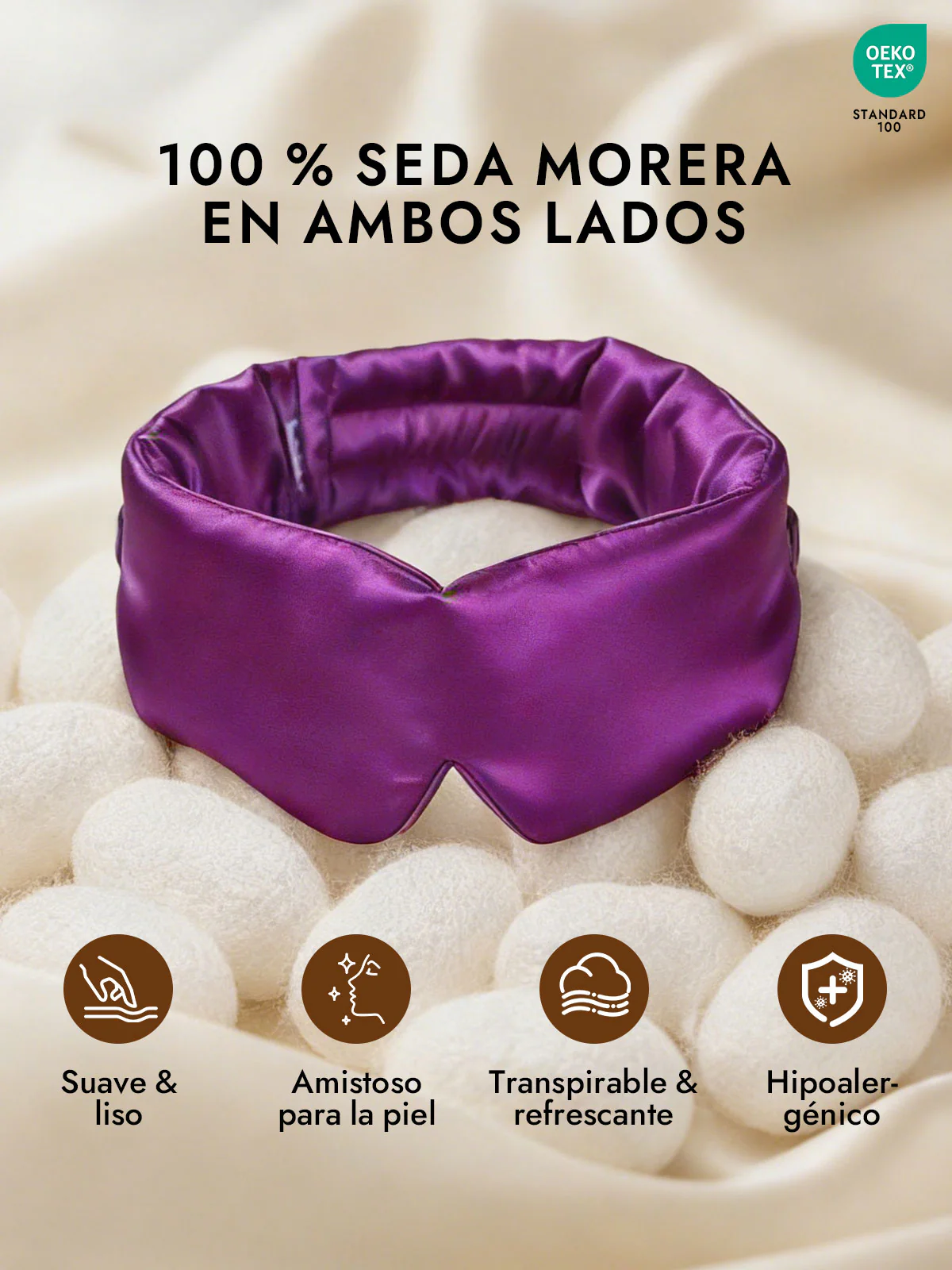 Elegante antifaz para dormir de seda de una pieza - Image 38