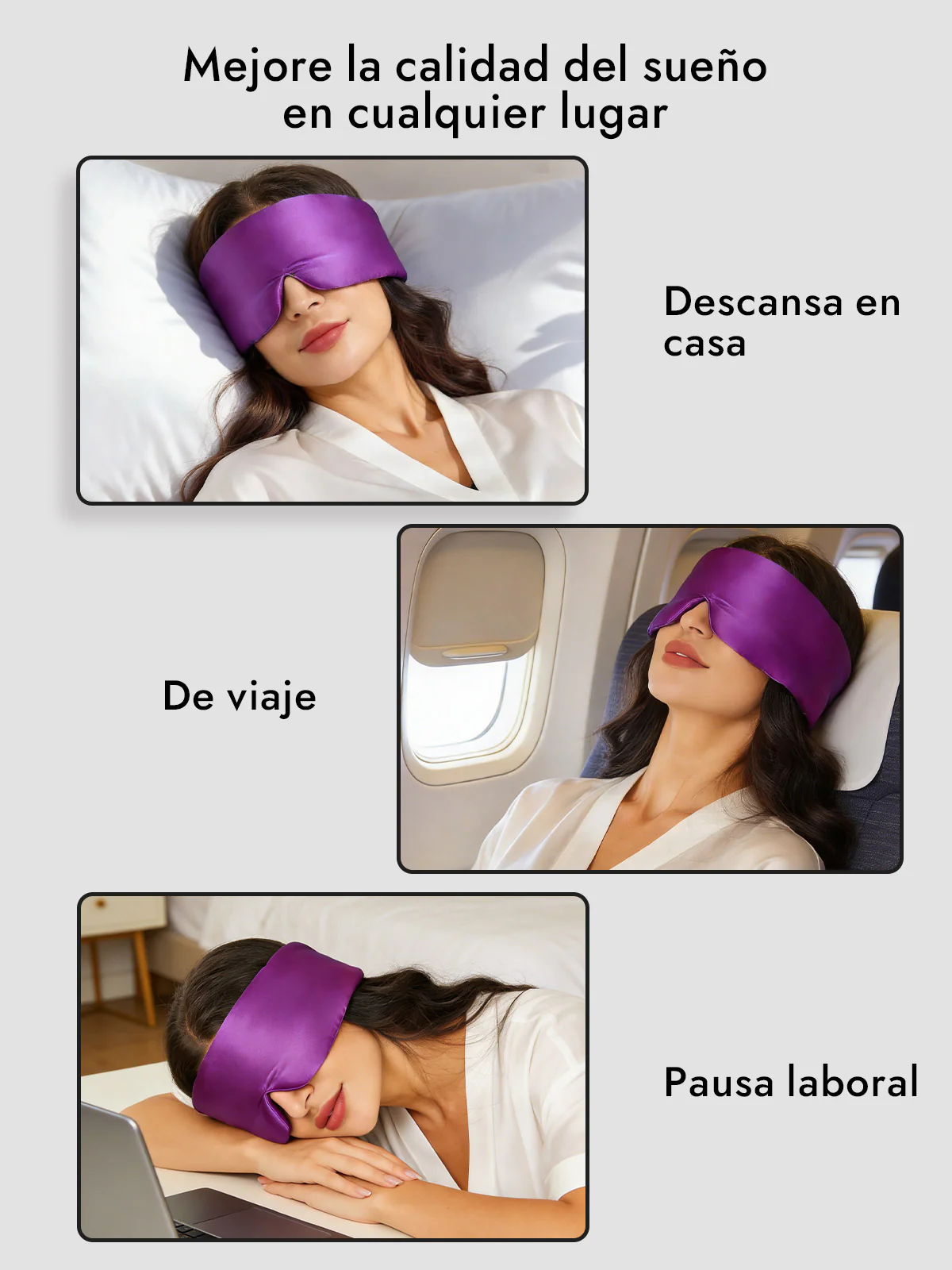 Elegante antifaz para dormir de seda de una pieza - Image 42