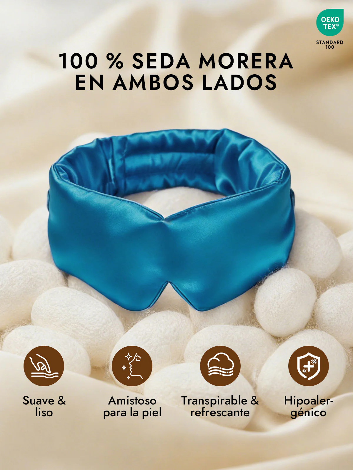 Elegante antifaz para dormir de seda de una pieza - Image 44