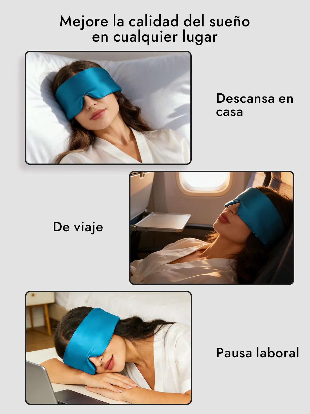 Elegante antifaz para dormir de seda de una pieza - Image 48