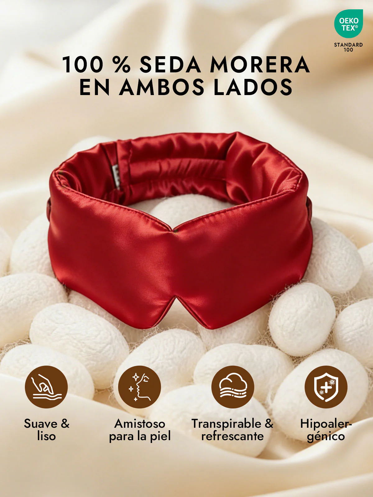 Elegante antifaz para dormir de seda de una pieza - Image 50