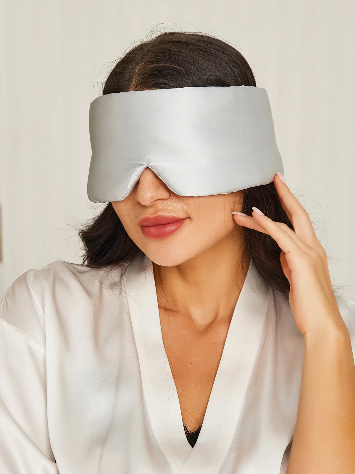 Elegante antifaz para dormir de seda de una pieza - Image 55