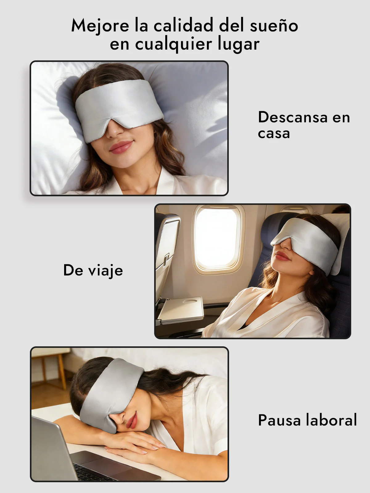 Elegante antifaz para dormir de seda de una pieza - Image 60